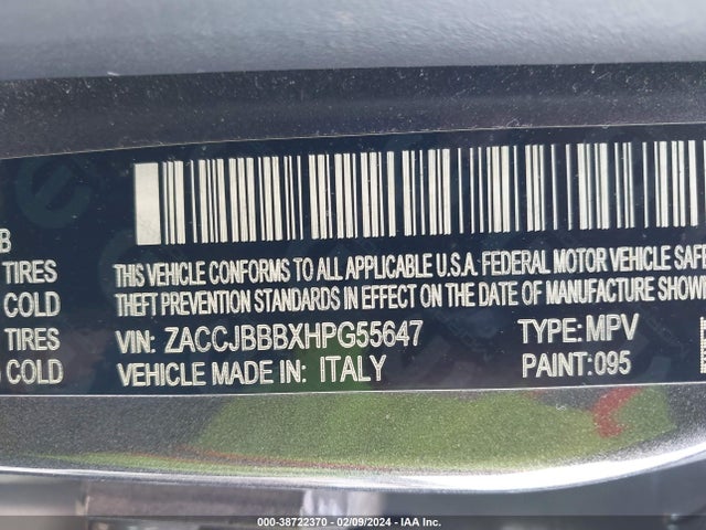 ZACCJBBBXHPG55647 Jeep Renegade Latitude 4x4