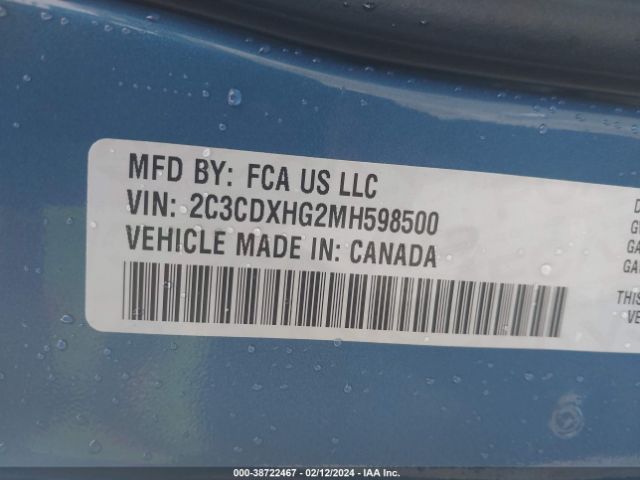2C3CDXHG2MH598500 Dodge Charger Gt Rwd
