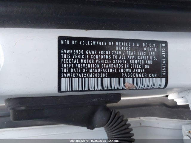 3VWFD7AT2KM709283 Volkswagen Beetle 2.0t Final Edition Se/2.0t Final Edition Sel/2.0t S