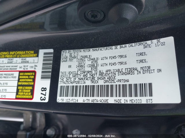Toyota Tacoma Sr5 V6 2023 3TMAZ5CN6PM201116 Image 9