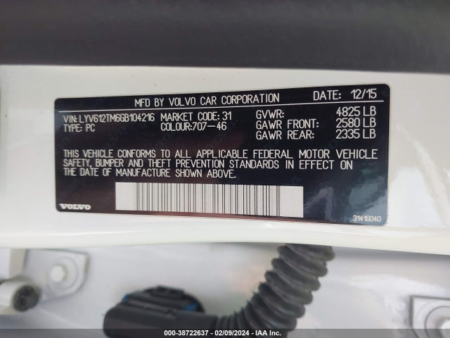 LYV612TM6GB104216 Volvo S60 Inscription T5 Platinum