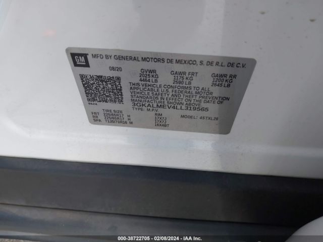 3GKALMEV4LL319565 GMC Terrain Fwd Sle