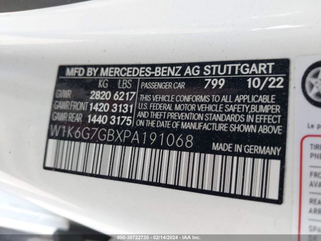 2023 MERCEDES-BENZ S 580 W1K6G7GBXPA191068 Photo 8