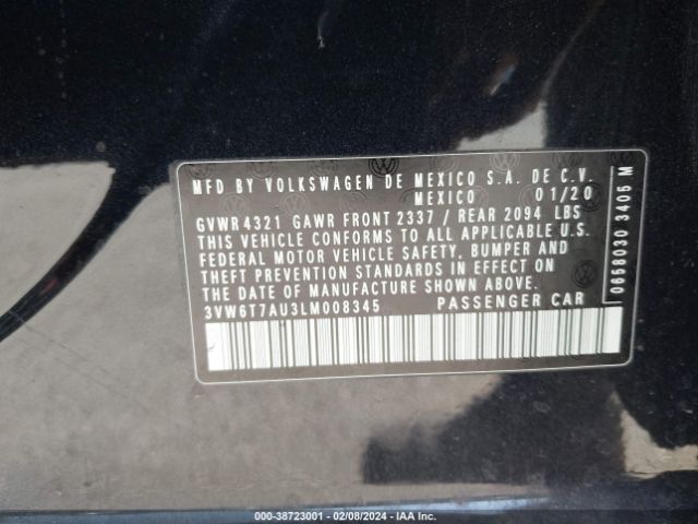 3VW6T7AU3LM008345 Volkswagen Golf Gti 2.0t Autobahn/2.0t S/2.0t Se