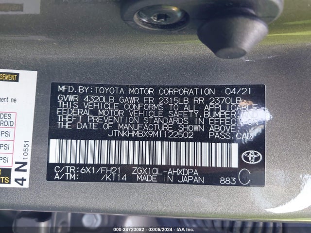 Toyota C-HR LE 2021 JTNKHMBX9M1122502 Image 9