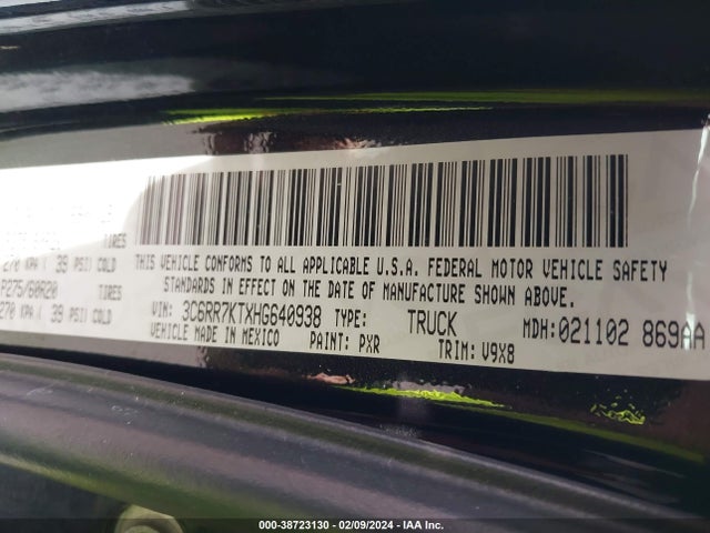 RAM 1500 Express  4x4 5'7 Box 2017 3C6RR7KTXHG640938 Image 9
