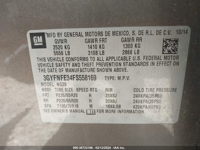 3GYFNFE34FS558169 Cadillac Srx Performance Collection