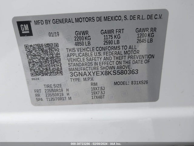 Chevrolet Equinox Premier 2019 3GNAXYEX8KS580363 Image 9