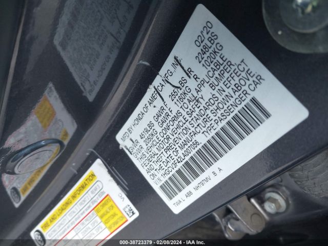 1HGCV3F42LA007056 Honda Accord Hybrid Ex