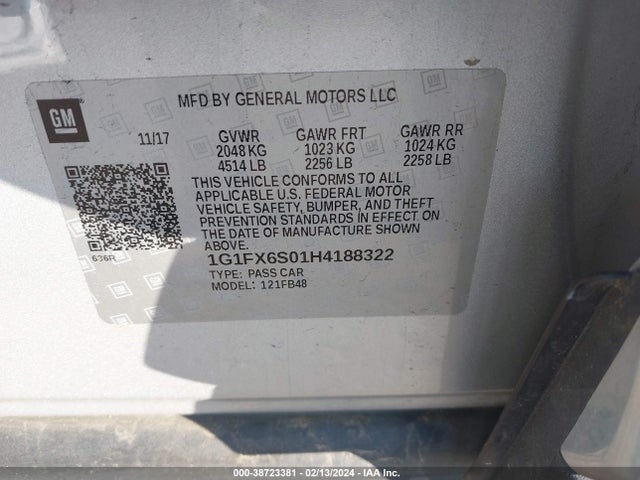 Chevrolet Bolt Ev Premier 2017 1G1FX6S01H4188322 Image 9