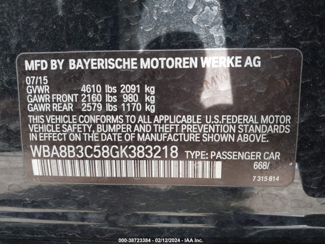 WBA8B3C58GK383218 BMW 340i