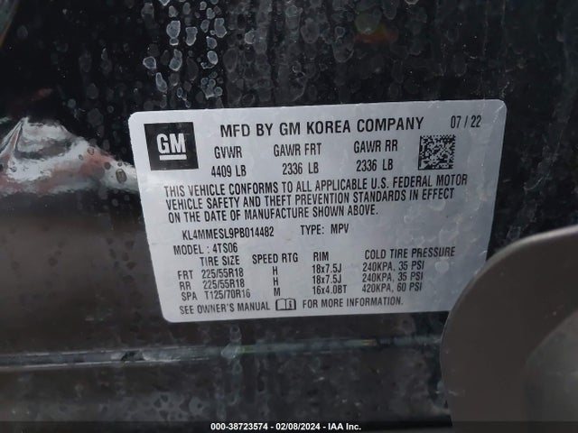 KL4MMESL9PB014482 Buick Encore Gx Select Awd