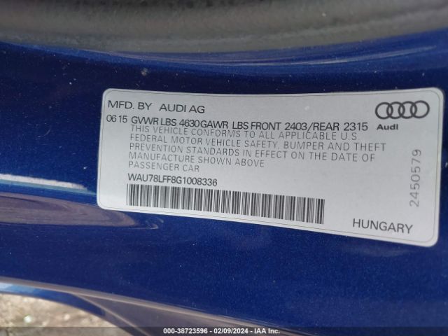 WAU78LFF8G1008336 Audi A3 2.0t Premium