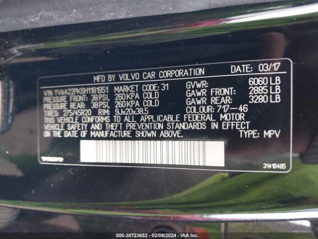 YV4A22PK6H1181951 Volvo Xc90 T6 Momentum