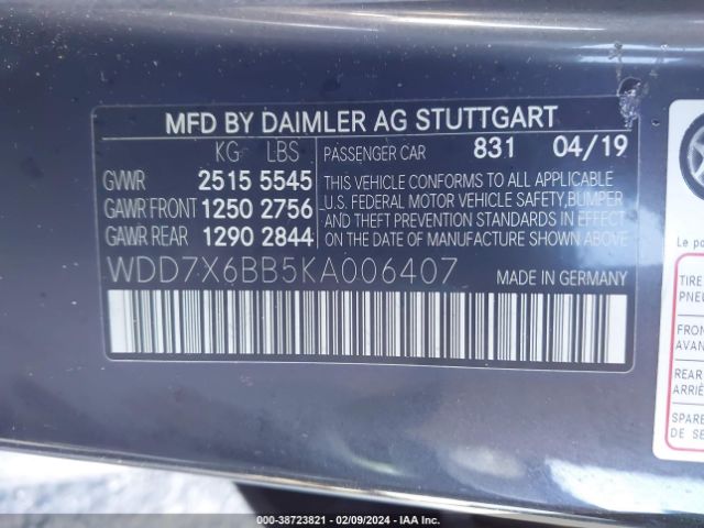 WDD7X6BB5KA006407 Mercedes-Benz Amg Gt 53 4-door Coupe