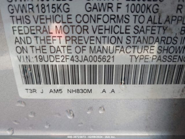 19UDE2F43JA005621 Acura Ilx Special Edition