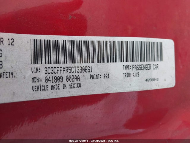 2012 FIAT 500 3C3CFFAR5CT330661 Photo 8