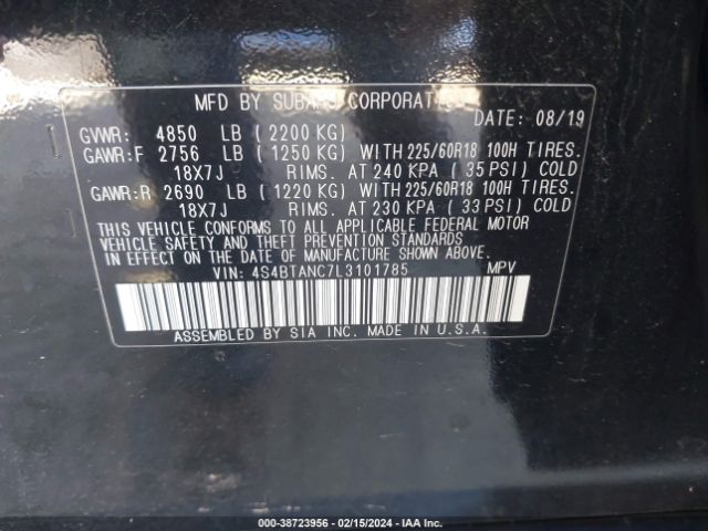 4S4BTANC7L3101785 Subaru Outback Limited