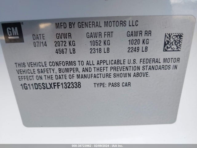 Chevrolet MALIBU 2LT 2015 1G11D5SLXFF132338 Image 9
