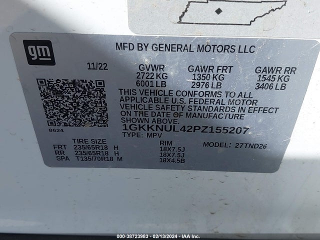 GMC Acadia Awd Slt 2023 1GKKNUL42PZ155207 Image 9