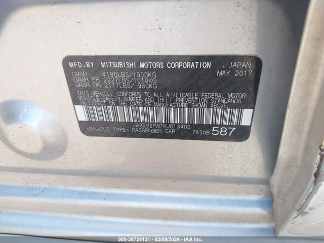 2017 MITSUBISHI LANCER JA32V2FW7HU013400 Photo 8