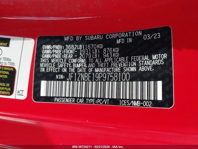Toyota Gr86 Premium 2023 JF1ZNBE19P9758100 Image 9
