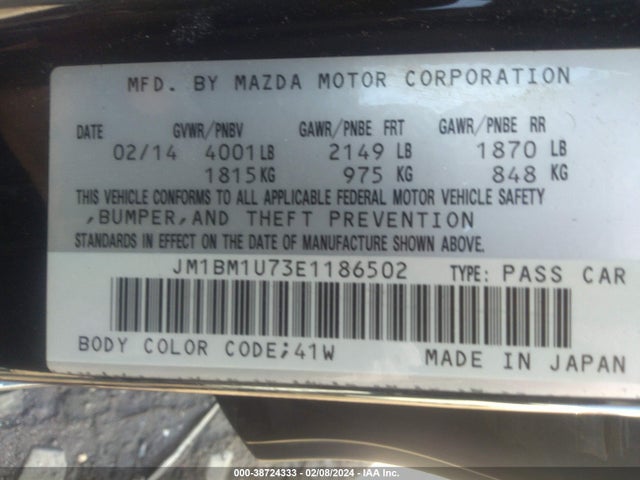 JM1BM1U73E1186502 Mazda Mazda3 I Sport