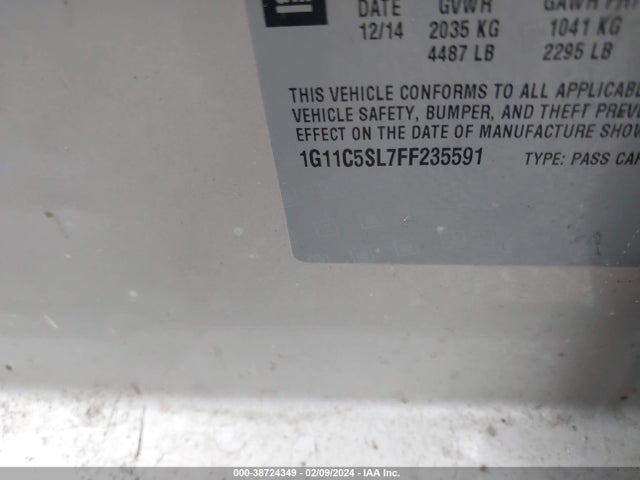 2015 CHEVROLET MALIBU 1LT VIN: 1G11C5SL7FF235591