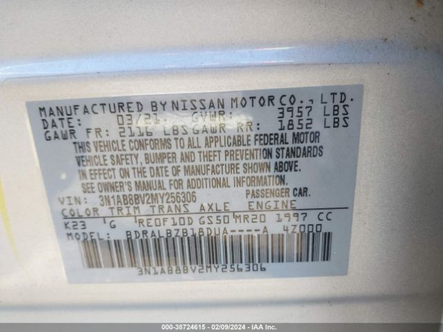 3N1AB8BV2MY256306 Nissan Sentra S Xtronic Cvt