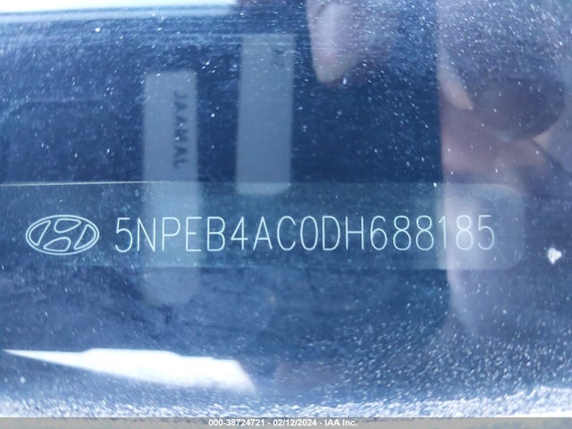 2013 HYUNDAI SONATA GLS VIN: 5NPEB4AC0DH688185