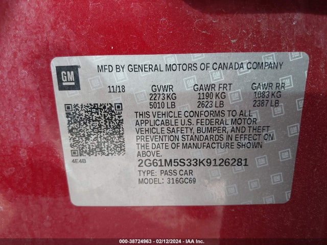Cadillac XTS LUXURY 2019 2G61M5S33K9126281 Image 9