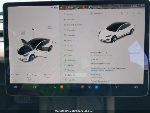 5YJ3E1EA5MF977888 Tesla Model 3 Standard Range Plus Rear-wheel Drive