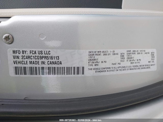 2C4RC1CG9PR516113 Chrysler Voyager Lx