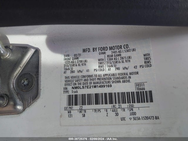Ford Transit Connect Xl 2021 NM0LS7E21M1499169 Image 9