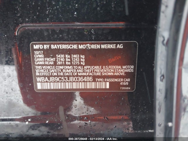 BMW M550i Xdrive 2018 WBAJB9C53JB036486 Image 9