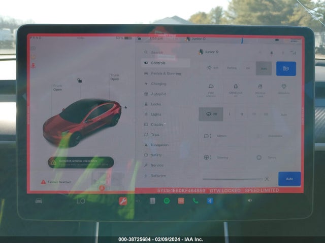 Tesla Model 3 Long Range/performance 2019 5YJ3E1EB0KF464859 Image 7
