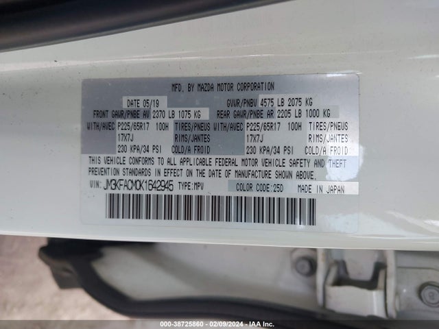 Mazda Cx-5 Touring 2019 JM3KFACM0K1642945 Image 9