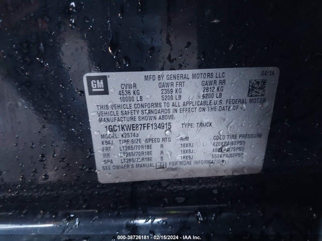 Chevrolet Silverado 2500hd Ltz 2015 1GC1KWE87FF134915 Image 9