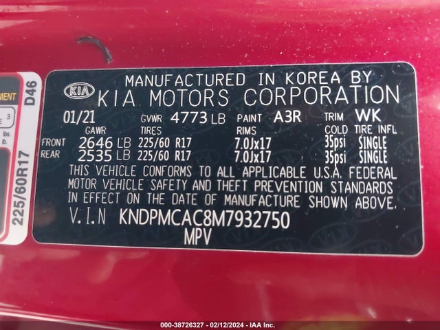 KIA Sportage Lx 2021 KNDPMCAC8M7932750 Image 9