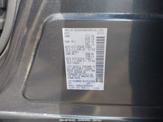 Nissan Pathfinder Hybrid Sl 2014 5N1CR2MM8EC635500 Image 9