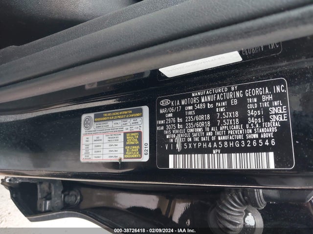 KIA Sorento 3.3l Ex 2017 5XYPH4A58HG326546 Image 9