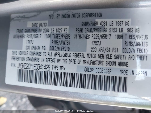 Mazda Cx-5 Touring 2014 JM3KE2CY1E0341428 Image 9