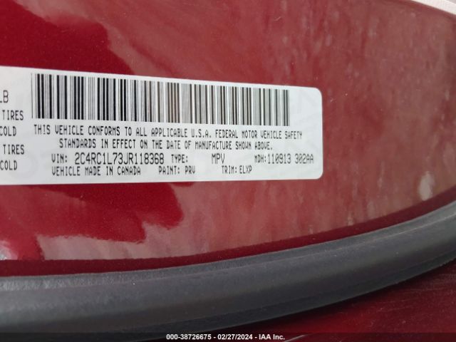 2C4RC1L73JR118368 Chrysler Pacifica Hybrid Touring L