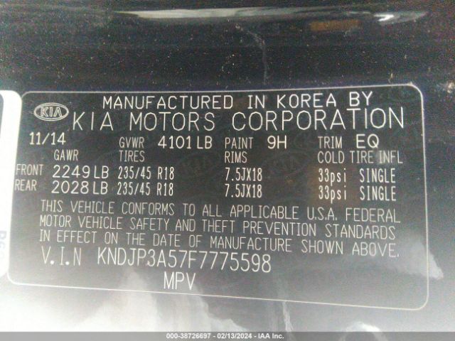 KNDJP3A57F7775598 KIA SOUL +