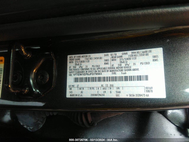 Ford F-150 Xl 2018 1FTEW1EP8JFD78503 Image 9