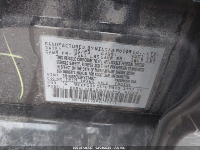 3N1AB8CV2PY274971 Nissan Sentra Sv Xtronic Cvt