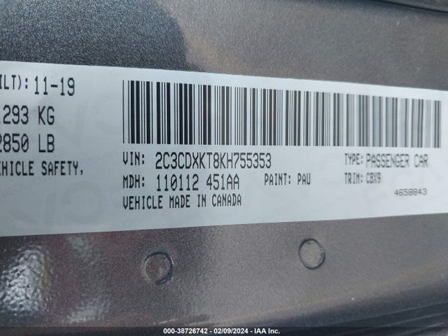 Dodge Charger Police Awd 2019 2C3CDXKT8KH755353 Image 9