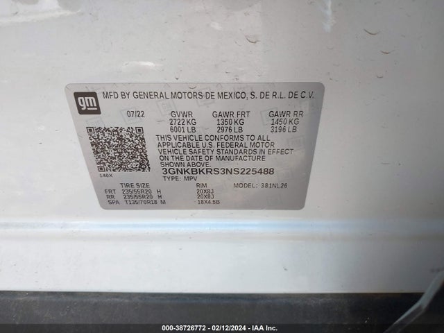 Chevrolet Blazer Awd Rs 2022 3GNKBKRS3NS225488 Image 9