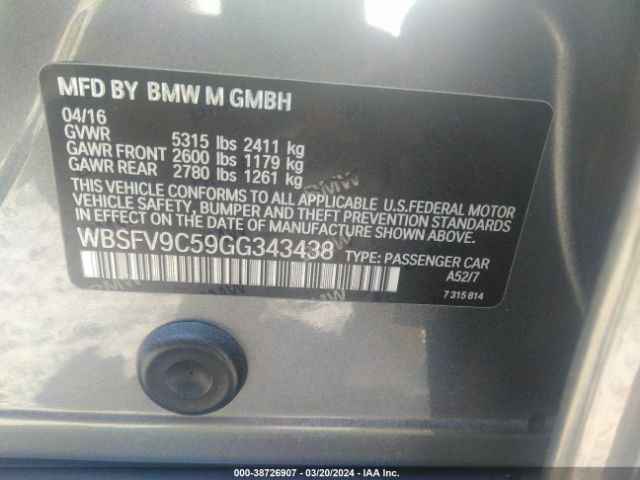 WBSFV9C59GG343438 BMW M5