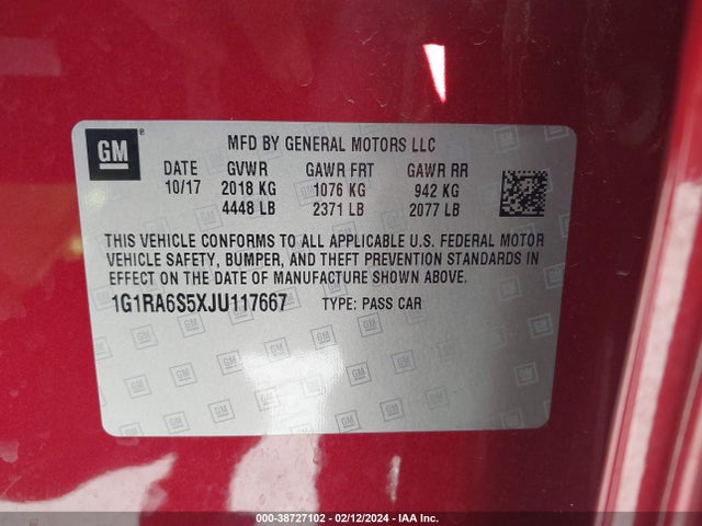 Chevrolet VOLT LT 2018 1G1RA6S5XJU117667 Image 9